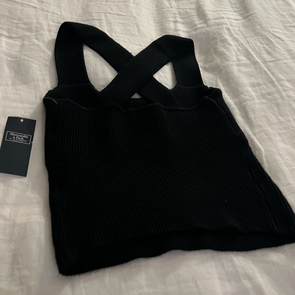 Abercrombie & Fitch Black Ribbed Square-Neck Tank Top - Picture 8 of 10